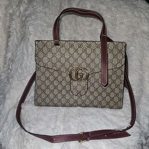 Designer Beige and Brown Women's Bag